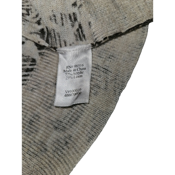 Coldwater Creek Cream/Brown Cardigan Sweater Women's Medium - Picture 2 of 4